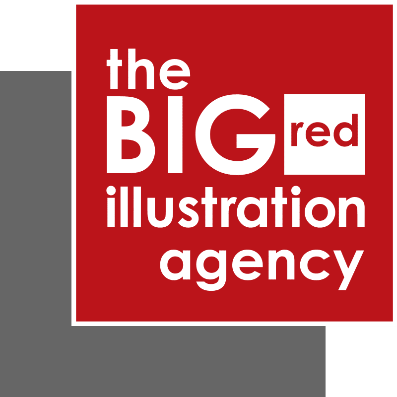 big red illustration web design