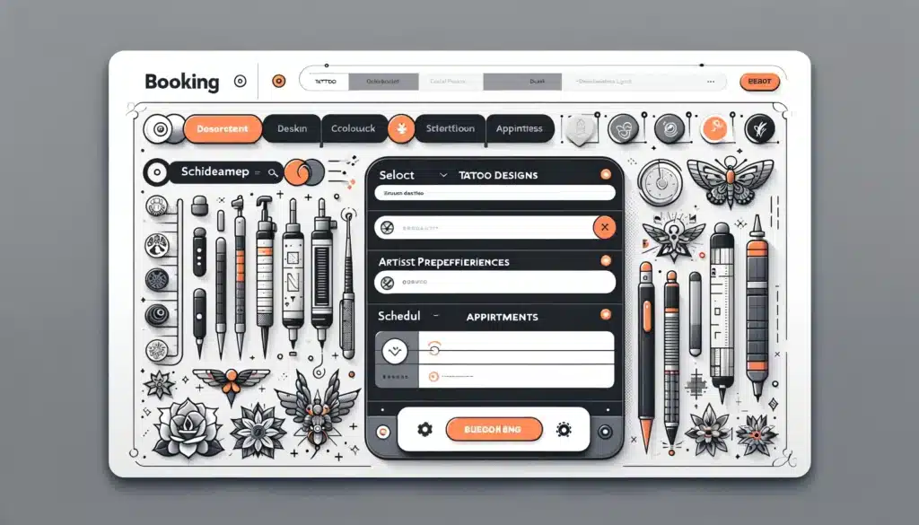 Image displaying a booking form for tattoo studio appointments