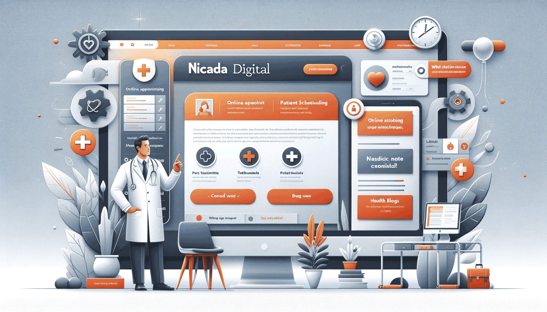 Image featuring a modern and user-friendly website interface for medical professionals to support 'Web Design for Doctors'