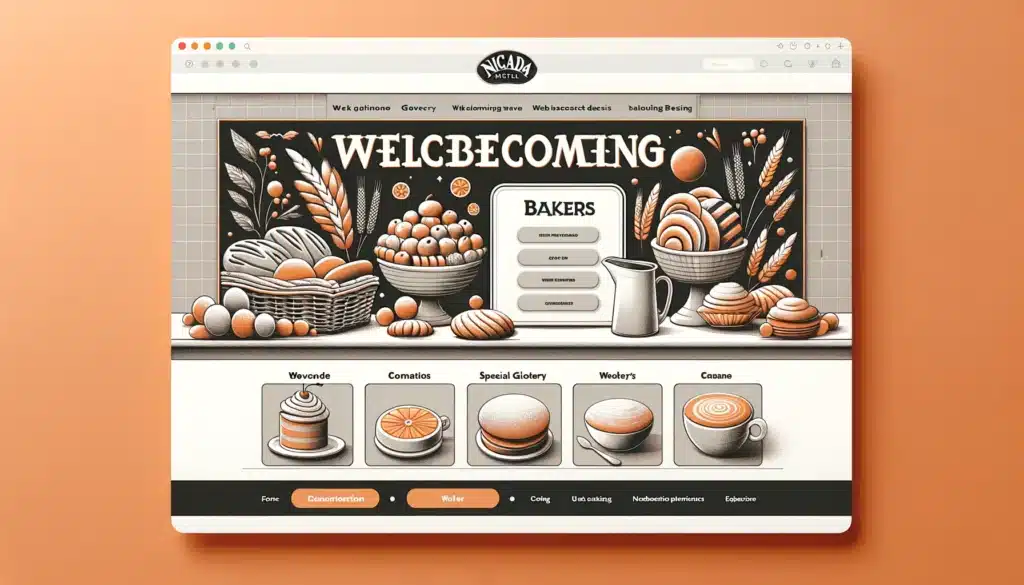 Image featuring a welcoming web interface design tailored for bakers