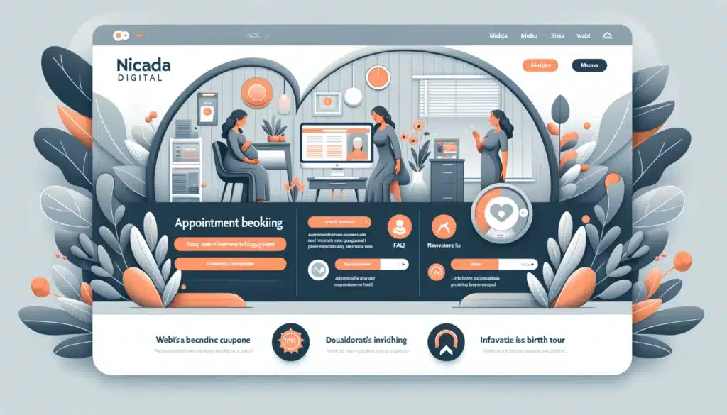 Image focusing on the website's functionality for midwives, including an easy-to-navigate appointment booking system