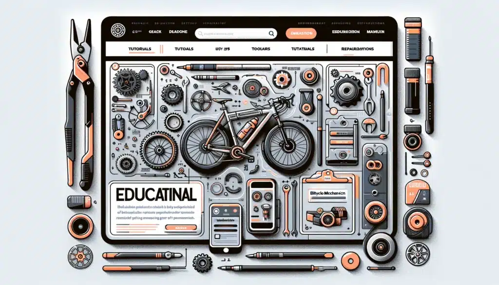 Web Design for Bicycle Mechanics - image visualizing the educational aspect of a bicycle mechanic's website