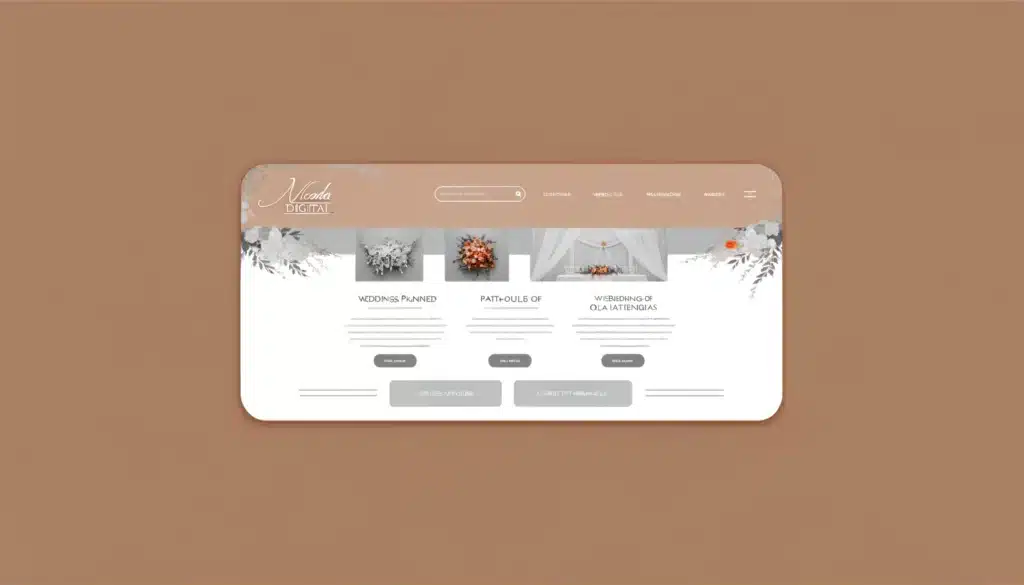 Web Design for Wedding Planners - Image featuring a beautiful web interface design tailored for wedding planners